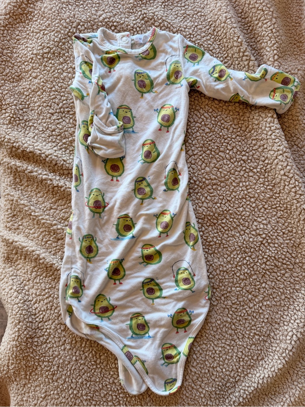 Angel Dear Avocado Print Sleep Sack - White & Green